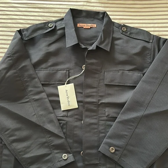 NWT Men's Casual Ribstop Jacket in Dark Blue - Picture 6 of 10